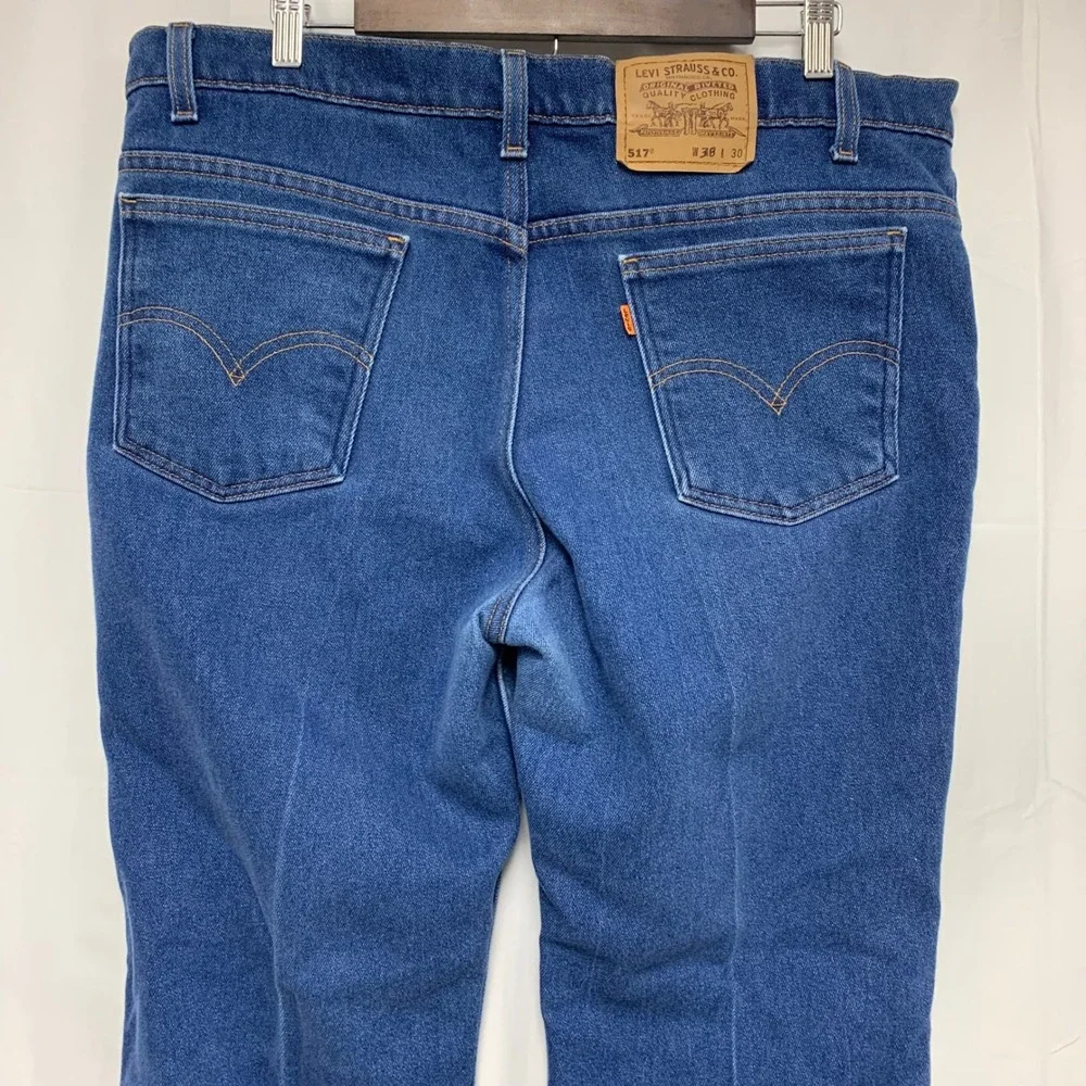 Levi's 517 Bootcut Jeans Men 40x30 (37x29) Dark Wash Orange Tab Vintage Made USA